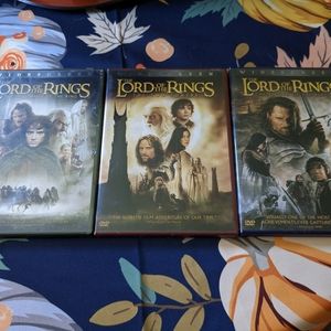Lord of the Rings 3 DVDs Widescreen Fellowship Two Towers Return of the King